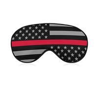 Masque pour les yeux en soie American Thin Black Line Flag USA Art Sleep Mask D Eye Cover for Travel Work Shift Sleep Naps, Sleeping Eye Mask Eye Cover with Elastic Band