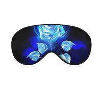 Masque pour les yeux en soie Burning Blue Rose Art Masque de sommeil Couverture pour les yeux 3D pour voyage/sieste/yoga/avion/nuit, masque pour les yeux endormi avec bande élastique