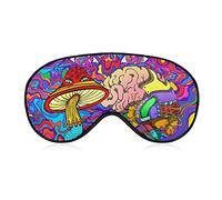 Masque pour les yeux en soie Champignons psychédéliques Magic World Trippy Art Sleep Mask Eye Cover for Games Party Sleeping Travel, Sleeping Eye Mask Eye Cover with Elastic Band