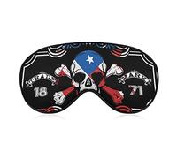 Masque pour les yeux en soie Drapeau de Porto Rico Crânes de sucre Masque de sommeil Art noir Couverture pour les yeux 3D pour voyage/sieste/yoga/avion/nuit, pause déjeuner Voyage Masque pour les yeux