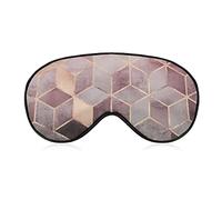 Masque pour les yeux en soie Golden Pink Black Marble Gradient Cubes Art Sleep Mask Eyeshade for Travel Work Shift Sleep Naps, Sleeping Eye Mask Eye Cover with Elastic Band