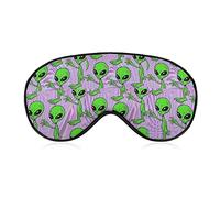 Masque pour les yeux en soie Green Alien Art Sleep Mask Eye Cover for Games Party Sleeping Travel, Sleeping Eye Mask Eye Cover with Elastic Band