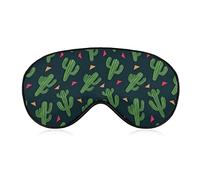 Masque pour les yeux en soie Green Cactus Art Sleep Mask Eyeshade for Travel/Sieste/Yoga/Plane/Night, Sleeping Eye Mask Eye Cover with Elastic Band