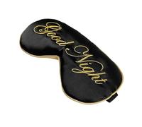 Masque Pour Les Yeux En Soie Lot de 2 masques sommeil en soie avec sangles réglables for dormir, soulager les yeux gonflés, voyages et faire une bonne sieste Pour Sommeil(Black2)