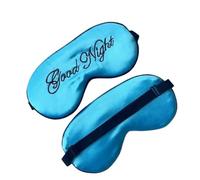 Masque Pour Les Yeux En Soie Lot de 2 masques sommeil en soie brodés, masque for les yeux, bandeau occultant doux avec sangle réglable Pour Sommeil(Blue)