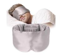 Masque Pour Les Yeux En Soie Lot de 2 masques sommeil en soie, doux et sans pression, mûrier, for les yeux, anti-rides Pour Sommeil(Light Gray)
