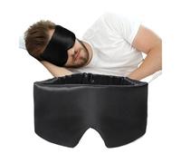 Masque Pour Les Yeux En Soie Lot de 2 masques sommeil en soie mûrier, cache-œil bloquant la lumière, masque for les yeux, doux et rembourré, aide au for voyages Pour Sommeil(Black)