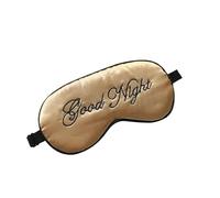 Masque Pour Les Yeux En Soie Masque de sommeil en soie brodée avec bouton de réglage, ventilation de voyage, motif bonne nuit, patchs for les yeux for aider à dormir(Color 8)