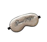 Masque Pour Les Yeux En Soie Masque de sommeil en soie brodée avec bouton de réglage, ventilation de voyage, motif bonne nuit, patchs for les yeux for aider à dormir(Color 4)