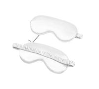Masque Pour Les Yeux En Soie Masque for les yeux en soie imitation effet ombrage, cache-œil de voyage for un sommeil réparateur, ensemble d'outils de protection for les yeux doux(White)