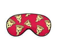Masque pour les yeux en soie Rouge Fromage Pizza Peinture Masque de sommeil D Eye Cover pour voyage/sieste/yoga/avion/nuit, pause déjeuner voyage sommeil masque pour les yeux avec sangle réglable
