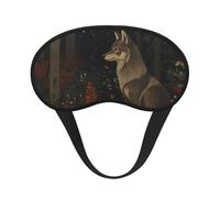 Masque pour les yeux en tissu composite noir avec bordure et élastique, style loup en automne, unisexe.