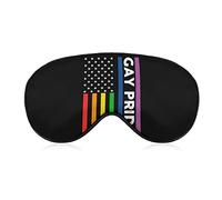 Masque pour les yeux endormi avec drapeau américain Gay Pride avec sangle réglable pour les yeux bandés pour les voyages en avion