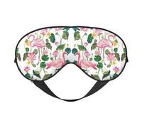 Masque pour les yeux Flamingo Oiseau Feuilles Rondes Imprimé Doux - Sommeil Confortable, Bloque la Lumière, Couverture Complète Des Yeux, Idéal pour Voyage, Méditation