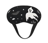 Masque pour les yeux Halloween en tissu composite avec bordure noire, motif fantôme, chauve-souris et toile d'araignée, pour hommes et femmes, avec élastique.