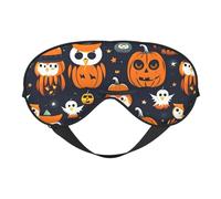 Masque pour les yeux Halloween Motif hibou fantôme citrouille doux réglable léger occultant voyage pour se reposer pendant la nuit