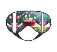 Masque pour les yeux Happy Birthday avec imprimé - Aide au sommeil confortable, ombre de nuit élastique, bandeau anti-lumière pour les yeux pour avion, voyage