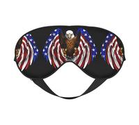 Masque pour les yeux imprimé aigle patriotique - Aide au sommeil confortable, ombre de nuit élastique, bandeau anti-lumière pour avion, voyage