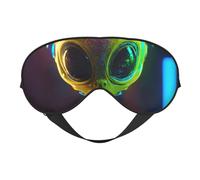 Masque pour les yeux imprimé Alien Planet - Respirant - Idéal pour le camping, la méditation et le yoga