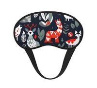 Masque pour les yeux imprimé animaux scandinaves pour adultes et enfants pour voyage, maison, hôtel, avion, camping, aide au sommeil