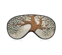 Masque pour les yeux imprimé arbre pour homme et femme, respirant et réglable, masque de sommeil ultra doux, bandeau de voyage léger pour avion, sieste, sommeil nocturne