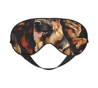 Masque pour les yeux imprimé berger allemand, masque de sommeil occultant pour femme, masque de sommeil avec sangle réglable, convient pour l'heure du coucher et les voyages