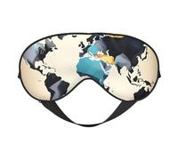 Masque pour les yeux imprimé carte du monde abstrait confortable couverture complète léger hommes femmes plein air voyage relaxation