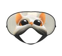 Masque pour les yeux imprimé chat, masque de sommeil occultant pour femme, masque de sommeil avec sangle réglable, convient pour l'heure du coucher et les voyages
