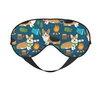 Masque pour les yeux imprimé corgi, doux et respirant, adapté pour la sieste, les voyages et la nuit de sommeil