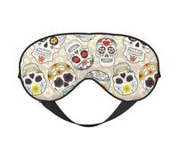 Masque pour les yeux imprimé crâne mexicain confortable pour la nuit, la sieste, la maison, les voyages