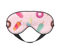 Masque pour les yeux imprimé crème glacée, doux et respirant, adapté pour la sieste, les voyages et le sommeil nocturne