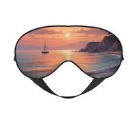 Masque pour les yeux imprimé doux Ocean's Embrace, masques pour les yeux respirants réglables pour le sommeil, blocage de la lumière et double face