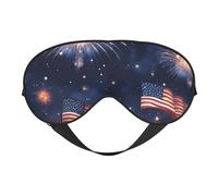 Masque pour les yeux imprimé drapeau américain feu d'artifice extérieur intérieur voyage camping méditation yoga travail respirant