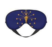 Masque pour les yeux imprimé drapeau de l'État de l'Indiana - Aide au sommeil confortable, ombre de nuit élastique, bandeau anti-lumière pour les yeux pour avion, voyage