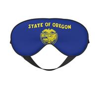 Masque pour les yeux imprimé drapeau de l'État de l'Oregon - Aide au sommeil confortable, ombre de nuit élastique, bandeau anti-lumière pour les yeux pour avion, voyage