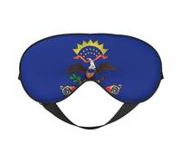 Masque pour les yeux imprimé drapeau de l'État du Dakota du Nord - Aide au sommeil confortable, ombre de nuit élastique, bandeau résistant à la lumière pour les yeux pour avion, voyage