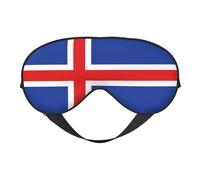 Masque pour les yeux imprimé drapeau de l'Islande - Aide au sommeil confortable, ombre de nuit élastique, bandeau anti-lumière pour les yeux pour avion, voyage