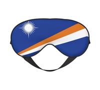 Masque pour les yeux imprimé drapeau des îles Marshall - Aide au sommeil confortable, ombre de nuit élastique, bandeau anti-lumière pour avion, voyage