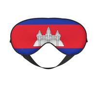 Masque pour les yeux imprimé drapeau du Cambodge pour un sommeil confortable - ombre de nuit élastique, parfait pour l'avion, les voyages et la méditation