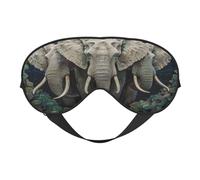 Masque pour les yeux imprimé éléphants, doux et respirant, adapté pour la sieste, les voyages et le sommeil nocturne