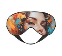 Masque pour les yeux imprimé en velours doux Visions, masques pour les yeux respirants réglables pour le sommeil, blocage de la lumière et double face