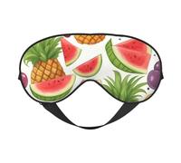 Masque pour les yeux imprimé fruits frais et juteux, ananas, raisin, orange, doux et respirant, adapté pour la sieste, les voyages et le sommeil nocturne