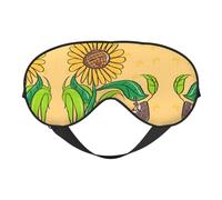 Masque pour les yeux imprimé graines de tournesol et tournesols - Aide au sommeil confortable, ombre de nuit élastique, bandeau anti-lumière pour les yeux pour avion, voyage