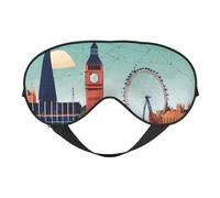 Masque pour les yeux imprimé « I Love London », doux et respirant, adapté pour la sieste, les voyages et la nuit de sommeil
