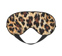 Masque pour les yeux imprimé léopard, masque de sommeil occultant pour femme, masque de sommeil avec sangle réglable, adapté pour l'heure du coucher et les voyages
