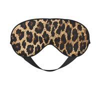 Masque pour les yeux imprimé léopard, masque de sommeil occultant pour femme, masque de sommeil avec sangle réglable, adapté pour l'heure du coucher et les voyages