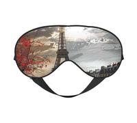 Masque pour les yeux imprimé Paris, masque de sommeil occultant pour femme, masque de sommeil avec sangle réglable, convient pour l'heure du coucher et les voyages
