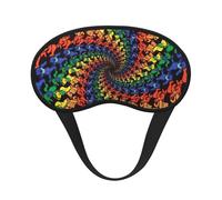 Masque pour les yeux imprimé tie dye ours dansant pour adultes et enfants, doux et confortable pour dormir, voyage, sieste, blocage de la lumière