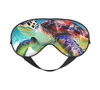 Masque pour les yeux imprimé tortue de mer, masque de sommeil occultant pour femme, masque de sommeil avec sangle réglable, adapté pour l'heure du coucher et les voyages