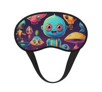 Masque pour les yeux lavable avec imprimé astronaute et extraterrestre pour adultes pour dormir et bloquer la lumière